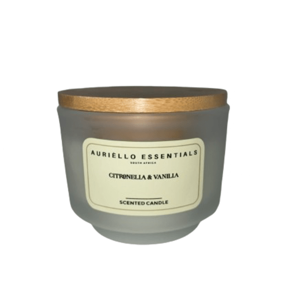 Auriello Essentials- Citronella &amp; Vanilla Scented Candle-212ml
