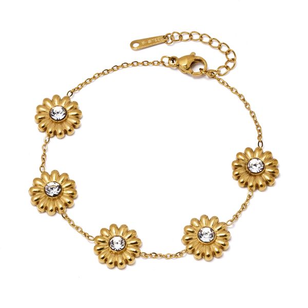 Lily &amp; Rose Waterproof Stainless Steel Daisy Crystal Bracelet
