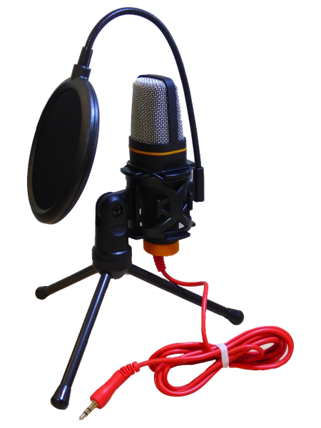 Plug &amp; Play Condenser Microphone with Flexible Boom Shield and Tripod Stand