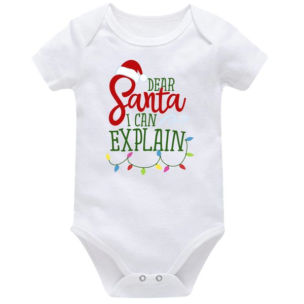 Dear Santa Festive Season Christmas Baby Vest Bodysuit Onesie Short Sleeve