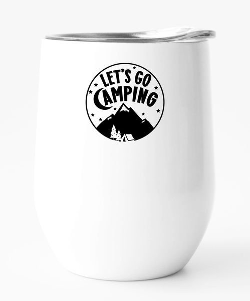 Stainless Steel Double Wall Tumbler - Let's Go Camping!