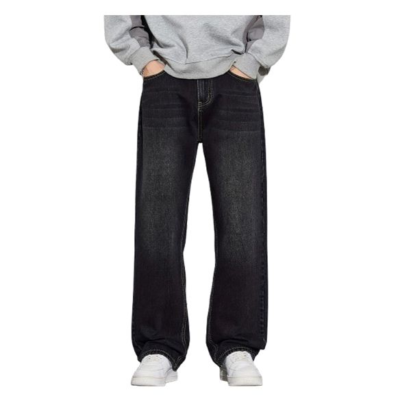 Secret Sheild Black Denim Oversized Straight Jeans