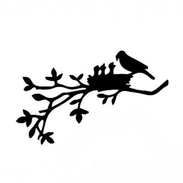 Metal Bird Silhouette Wall Décor - Black