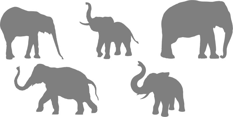 Frosted Vinyl Stickers Elephants; Decals; Art - Decor