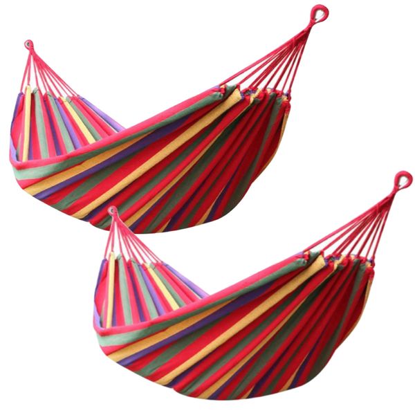 Camping Outdoor Hammock Set of 2 - Red