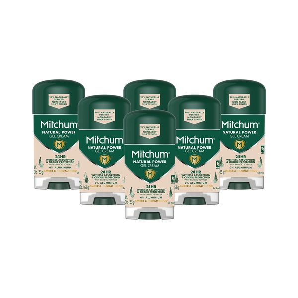 Mitchum Men Amber &amp; Sandalwood Gel Crème - 63g x 6 Pack
