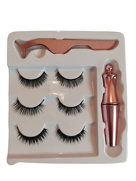 Beauti Blessings 3 Pair Magnetic Eyelash Set including Applicator &amp; Liner
