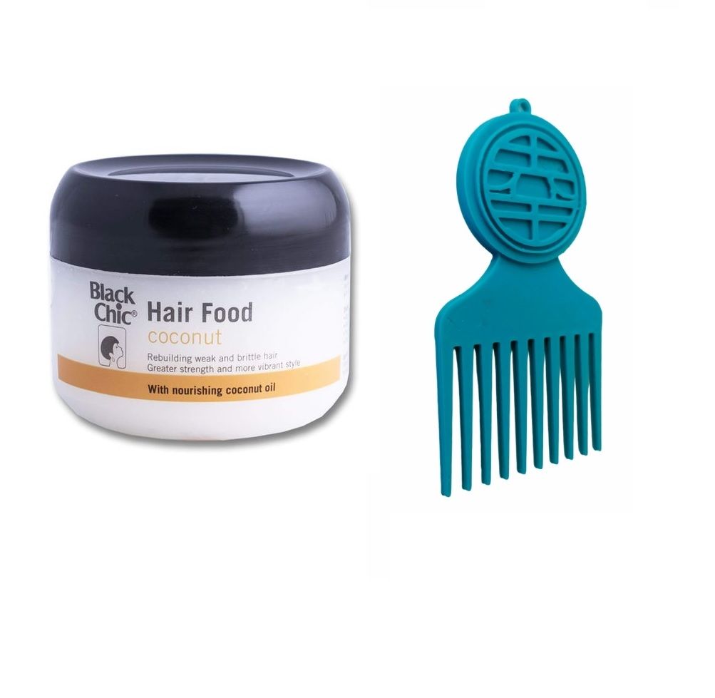Black Chic Coconut Hair Food 125ml Pack of 3 +Hubbe Anti-Tangle Pocket Comb