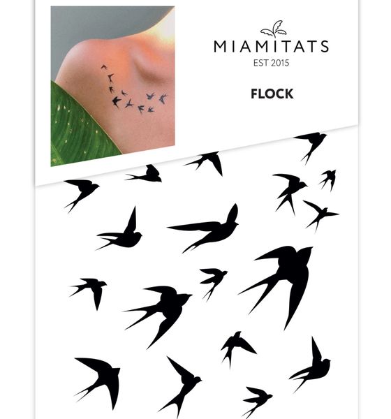 Set of Temporary Tattoos FLOCK (22 tattoos)