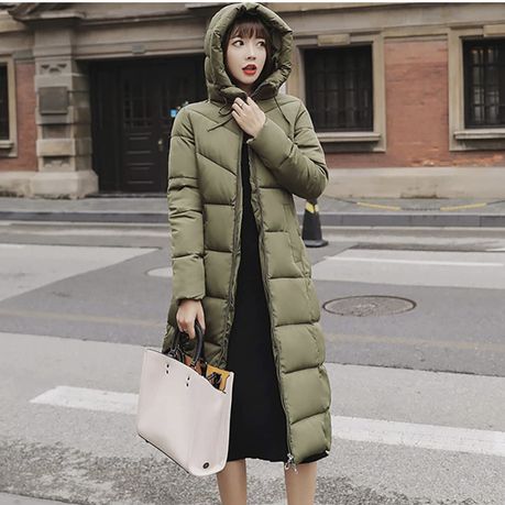 Women's long clearance bomber coat