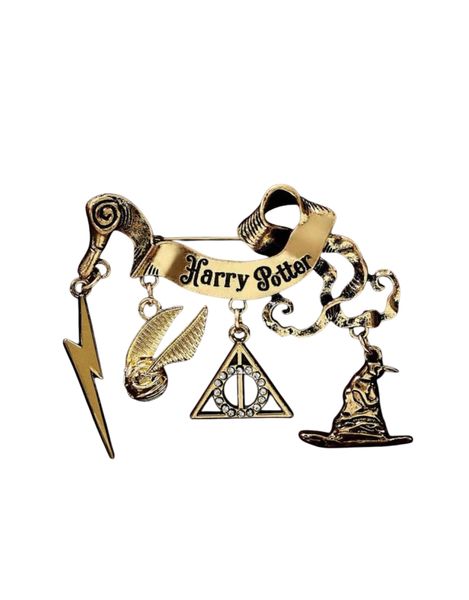 Harry Potter Brooch - Golden Snitch, Deathly Hallows &amp; Sorting Hat Design