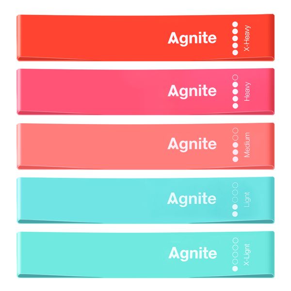 Agnite Yoga Elastic Rubber Resistance Bands 5 Piece