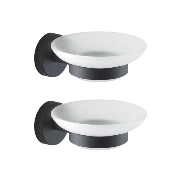 Matte Black Metal Soap Tray - 2 Pack