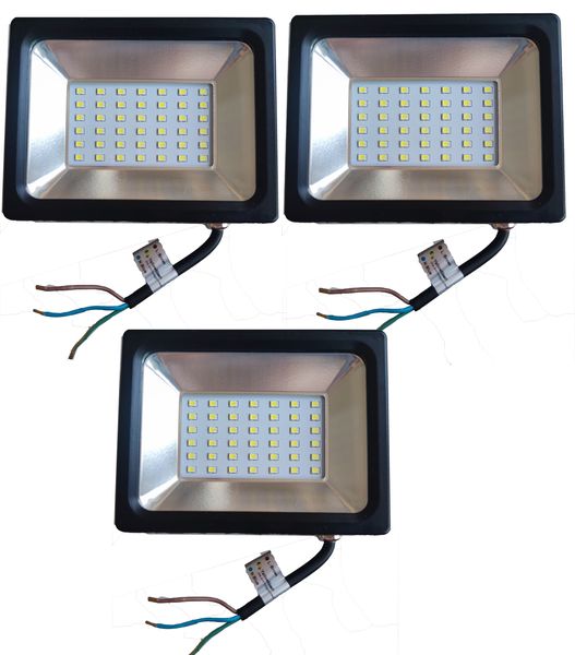 LED Flood Light(3PCS)-30W/6500K White Light.2700 lm.IP65 Waterproof.