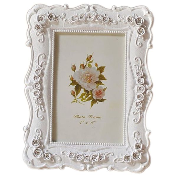 Retro White Photo Frame Photo Display Photo Frame Poster- 6 Inch