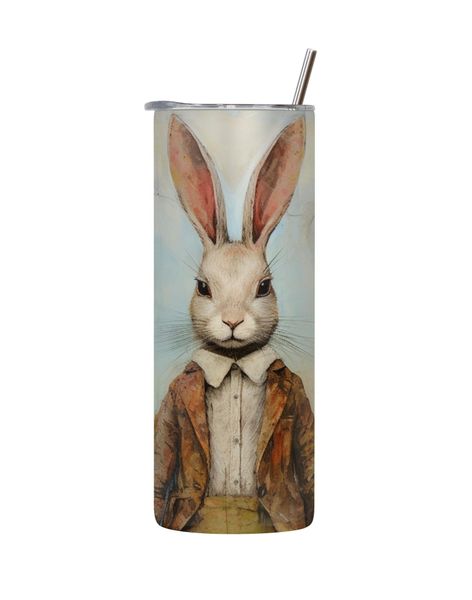 Serious 20 Oz Tumbler with Lid and Straw Easter Graphic Design Present 083