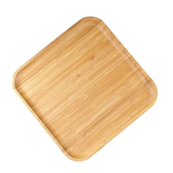Pack Of 2 Square Design Bamboo Serving Tray