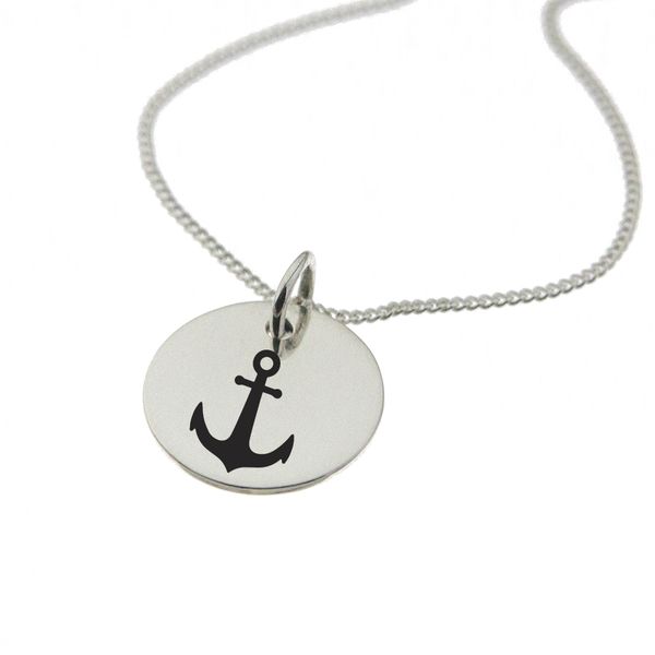 Anchor Sterling Silver Necklace with 'Hope' Engraved on the Back