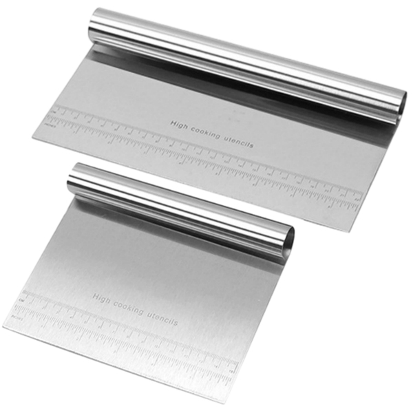Dough Pastry Scraper/Cutter/Chopper Stainless Steel - 2 Pieces (15cm+22cm)