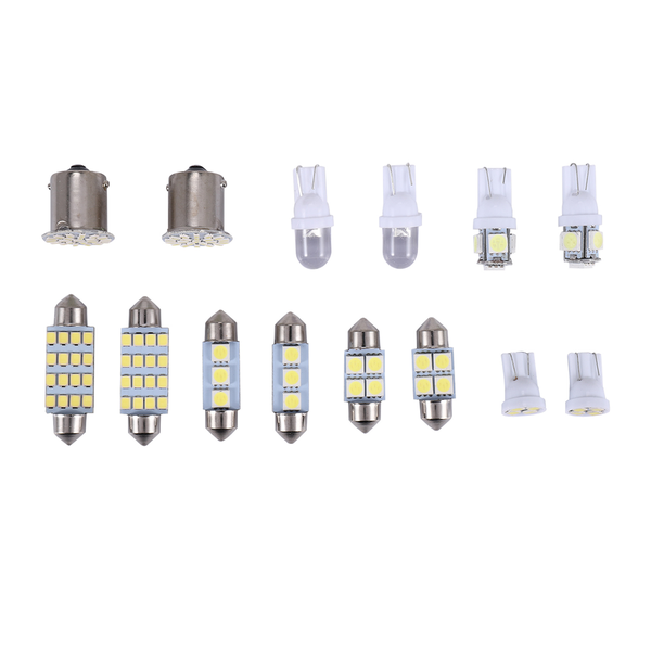 14X White LED Car Interior Inside Light Dome Plate Lamp Bulbs