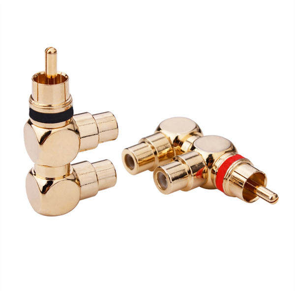 2 Pcs Gold Plated Rca Plug 1 Male To 2 Rca Female Compatible with Universal