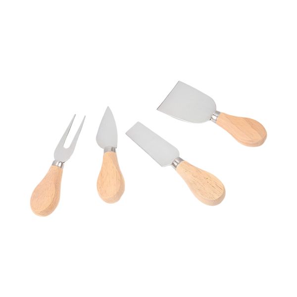 4 Piece Stainless Steel Cheese Knife With Bamboo Handle