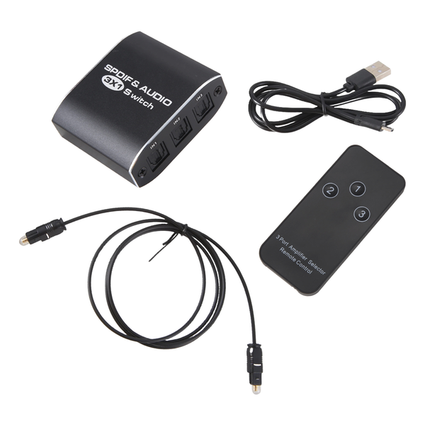 FSU Spdif &amp; Audio Switch 3 in 1 Out Optical Splitter for Hdtv Dvd Ps4