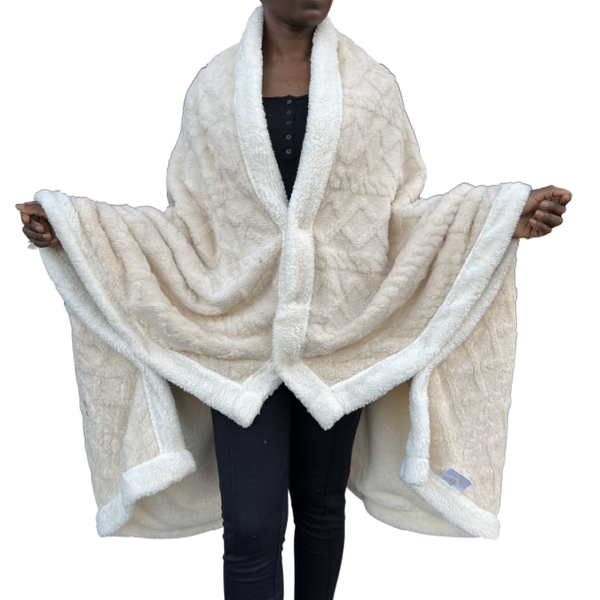 Plush Warmth Velvet Blanket Shawl Poncho Throw