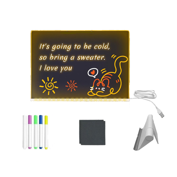 20×20cm Led Drawing Board for Kid with 5 Colors/LED Note Board