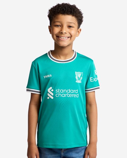 Liverpool Kid's 25-26 3rd Kit Fan Soccer Jersey - Sea Green