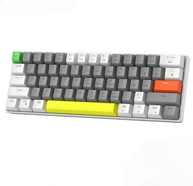 Mechanical Backlit Keyboard With Customizable Keycaps -White/Grey