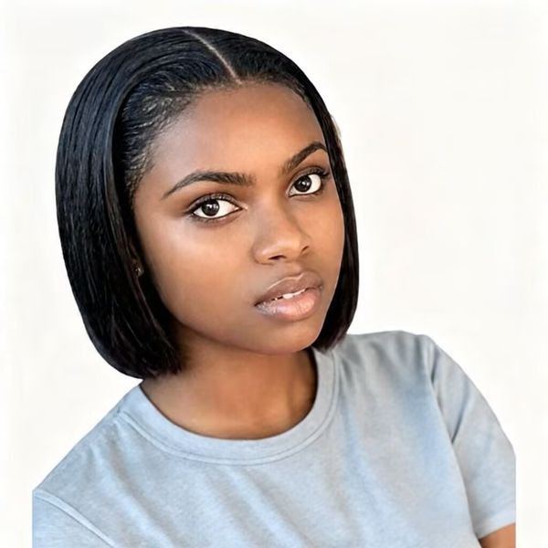 Brseilienne Straight Bob Wig Peruvian 8Inch Wear and Go Glueless Wig