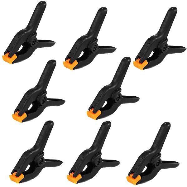 6-Inch Heavy-Duty Plastic Spring Clamps - 8-Pack for Crafting &amp; Fixing