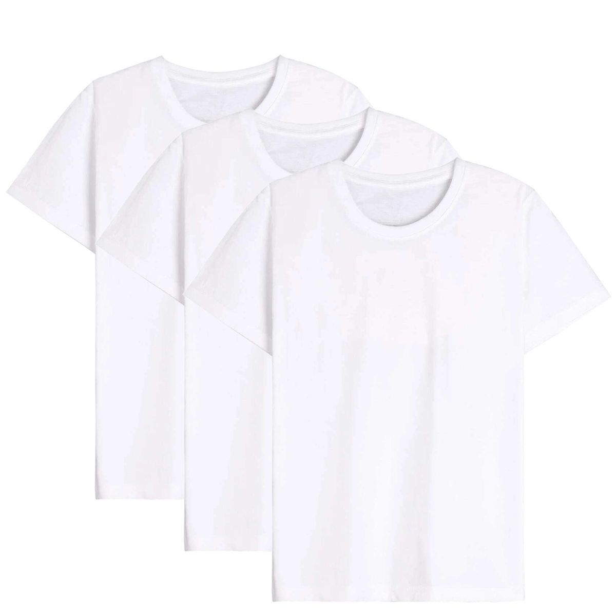 3 Pack Plain Unisex T-Shirt Round Neck-White | Shop Today. Get it ...