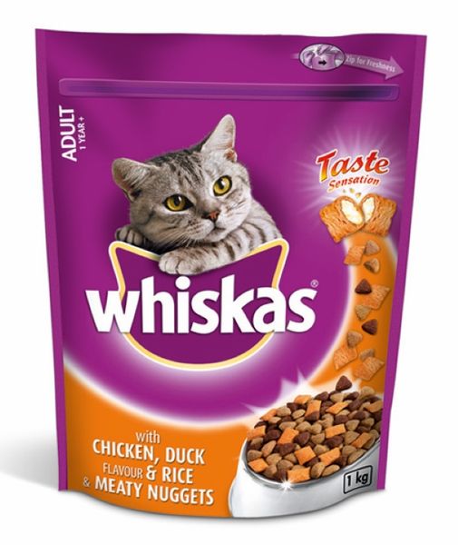 Whiskas - Meaty Nuggets Chicken &amp; Duck &amp; Rice Dry Cat Food - 1kg