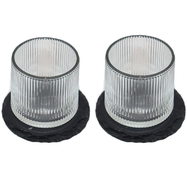 Set of 2 Whisky Glasses| Wobbling Glasses With Slate Coaster