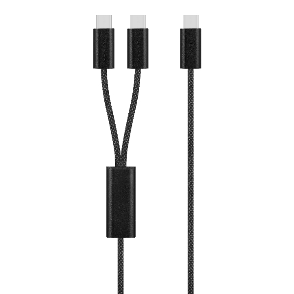 Volkano Weave Series Certified 100W 1.5m USB-C to 2 x USB-C