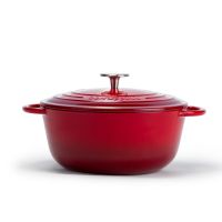 Capri 24cm Enamel Coated Red Cast Iron Casserole (Non-Stick) | Buy