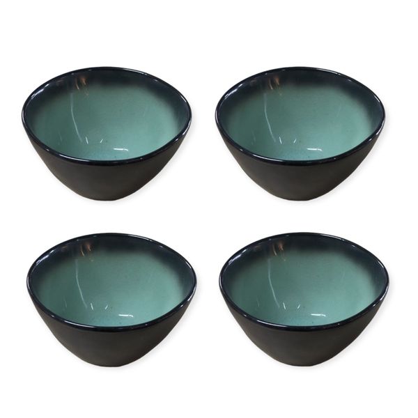 Set Of 4 Stoneware Temperature Retainer Cereal Bowl