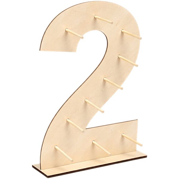 Wooden Donut Stand Display - Number 2 - Freestanding Party Dessert Holder