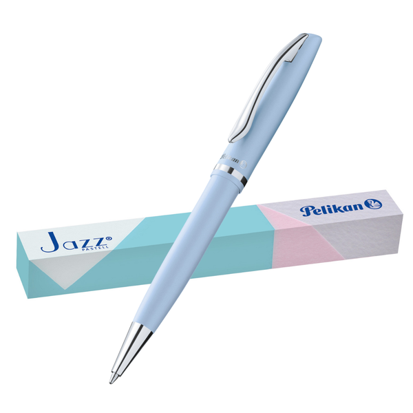 Pelikan Jazz Ballpoint Pen Pastel Blue Ink, Refillable Smooth Writing Grip
