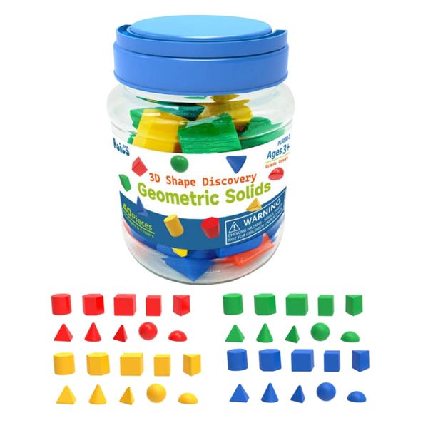 Toys Educational Geometric Colourful 3D Shape Pattern Blocks 40 Piece - 13cm