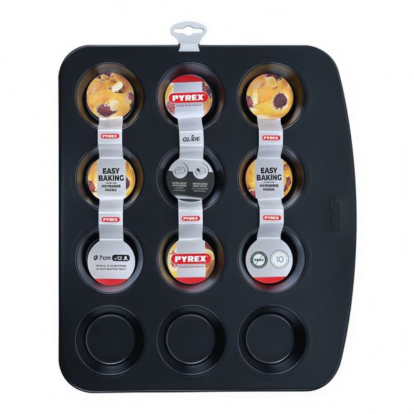 Pyrex - Muffin Pan - Black