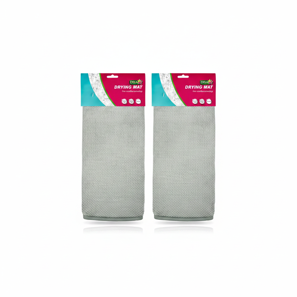 Disa Microfibre Dish Drying Mat 40x48cm with Non-Slip Backing - 2 Pack