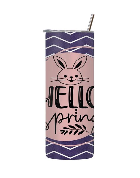 Spring 20 Oz Tumbler with Lid Straw Trendy Easter Graphic Design Present090