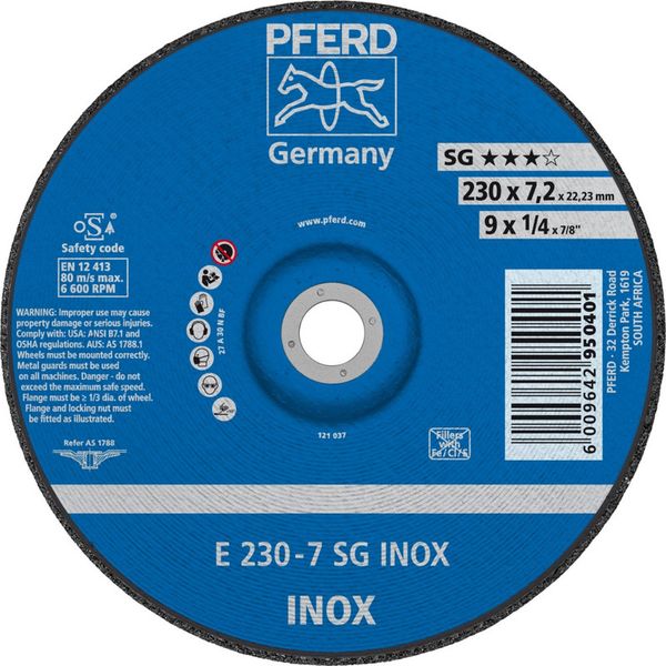 PFERD Grinding Disc 230 x 7,0 SG INOX - 2 Pcs
