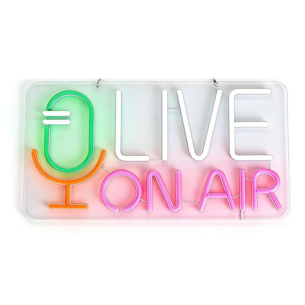 Live On Air Neon Sign for Wall Decor Recording Light Signs LED Neon Light