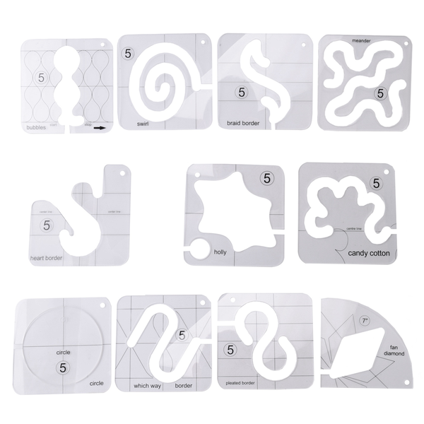 11PCS Quilting Template Set- Acrylic Ruler for DIY Machine Quilting