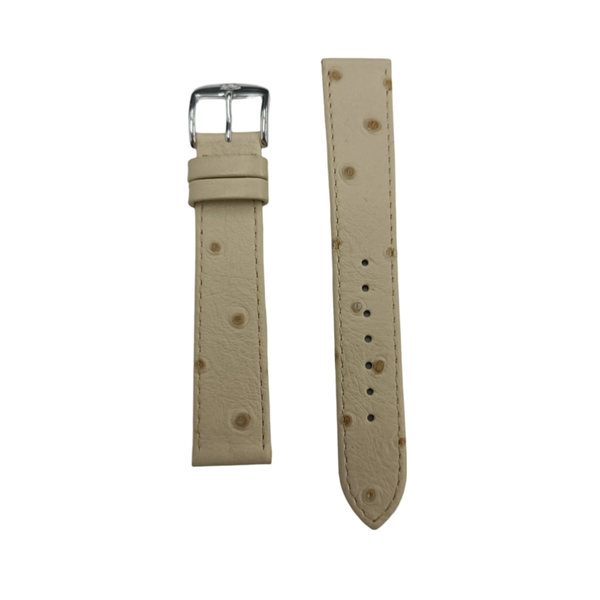 18mm Ivory Ostrich Grain Watch Strap