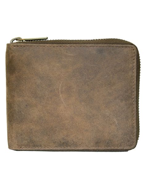 Fino SK-LV13H1 Full Grain Genuine Leather Men's Card Holder Zip Wallet